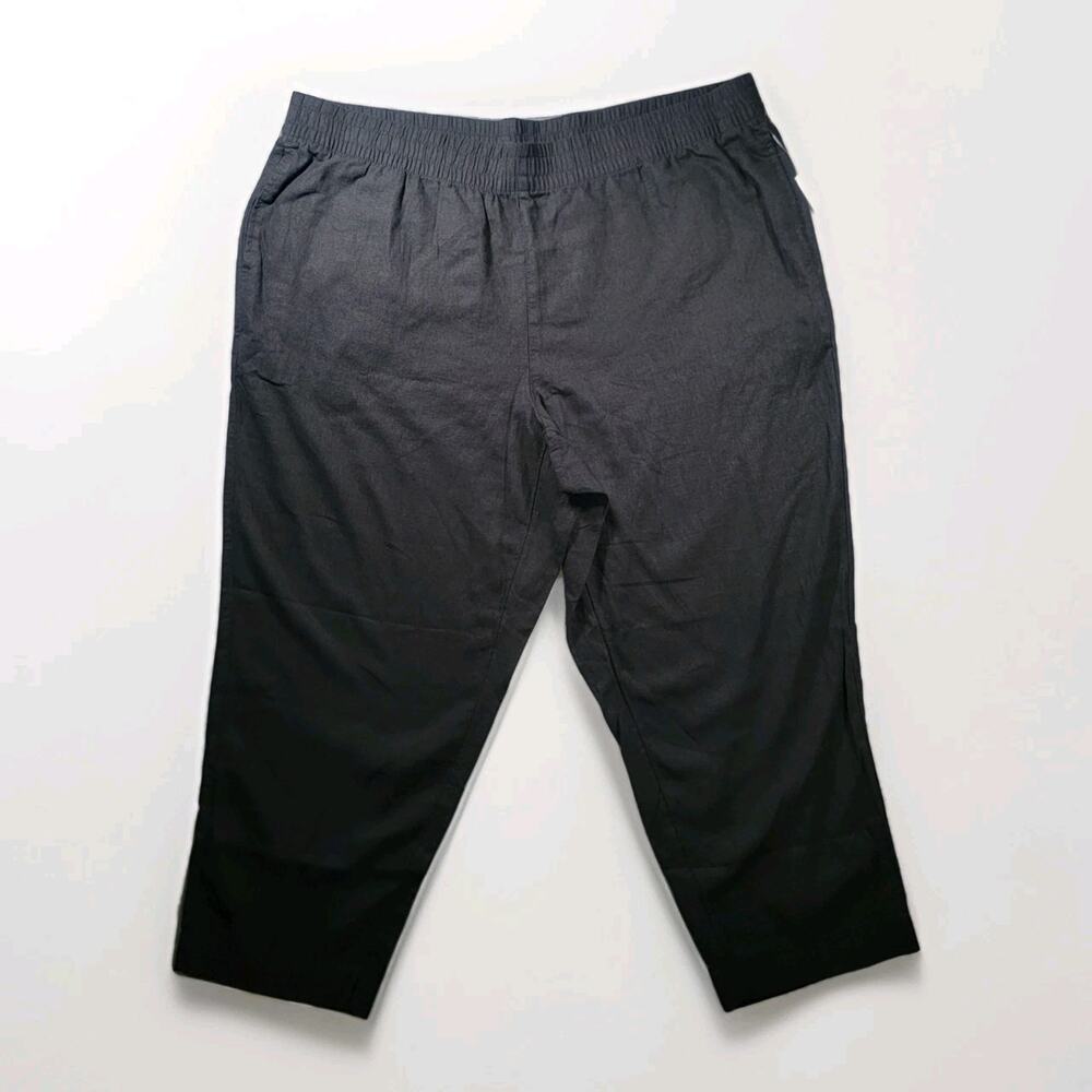 NWT Old Navy 2X High Rise Straight Comfort Waistband Linen Blend Pullon Pants